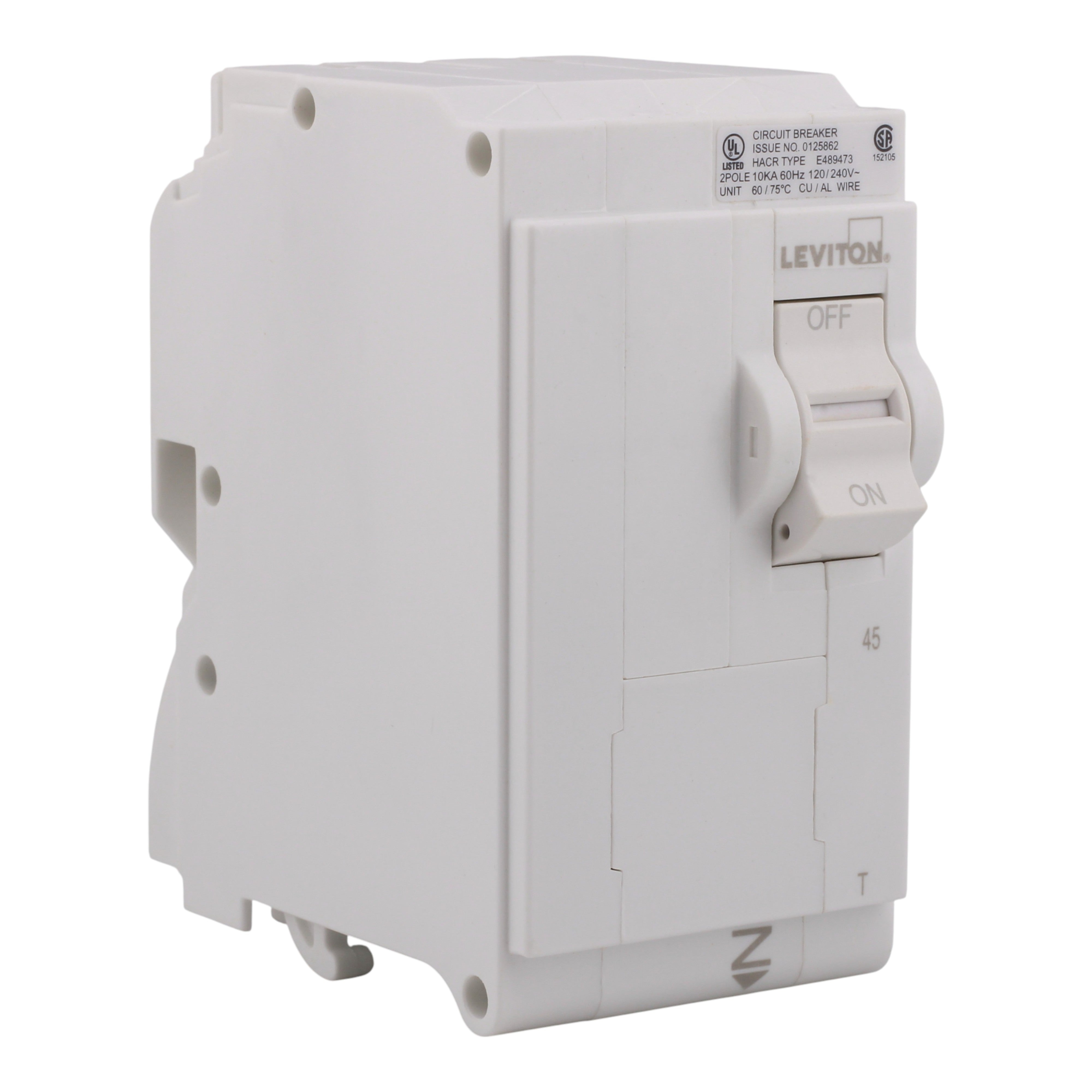 Leviton LB245-T 45A 2P 120/240V Standard Plug-On Neutral Circuit Breaker