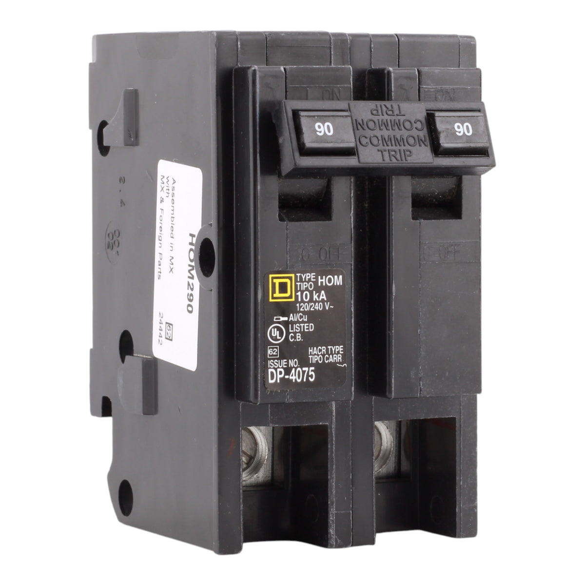 Square D Homeline HOM290 90A 2P 120/240V Standard Plug-In Circuit Breaker - Image 4