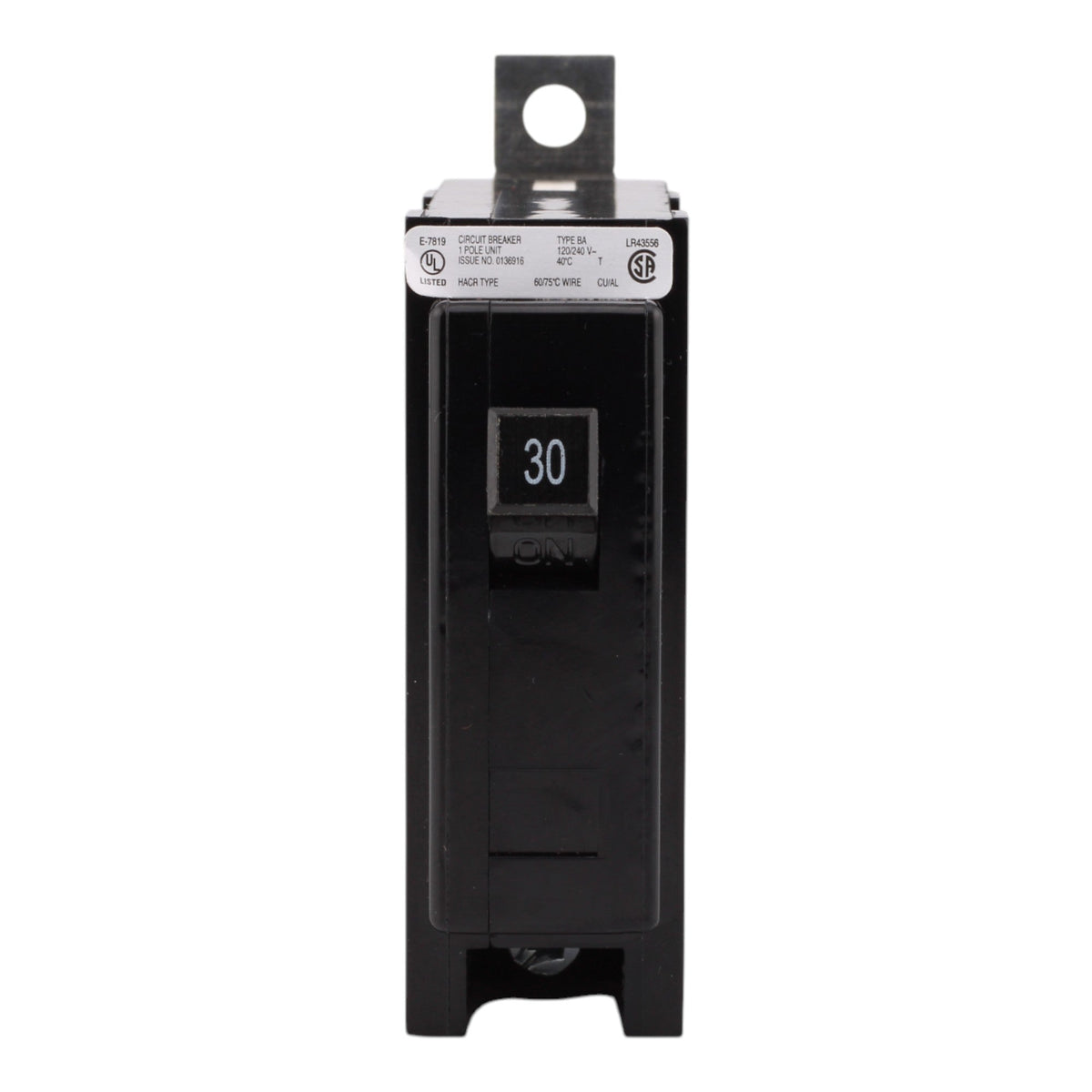 Eaton BAB1030, 30A, 120/240V, 1-Pole, 10kAIC, Quicklag Industrial Thermal-Magnetic Circuit Breaker, Bolt-On - Image 2