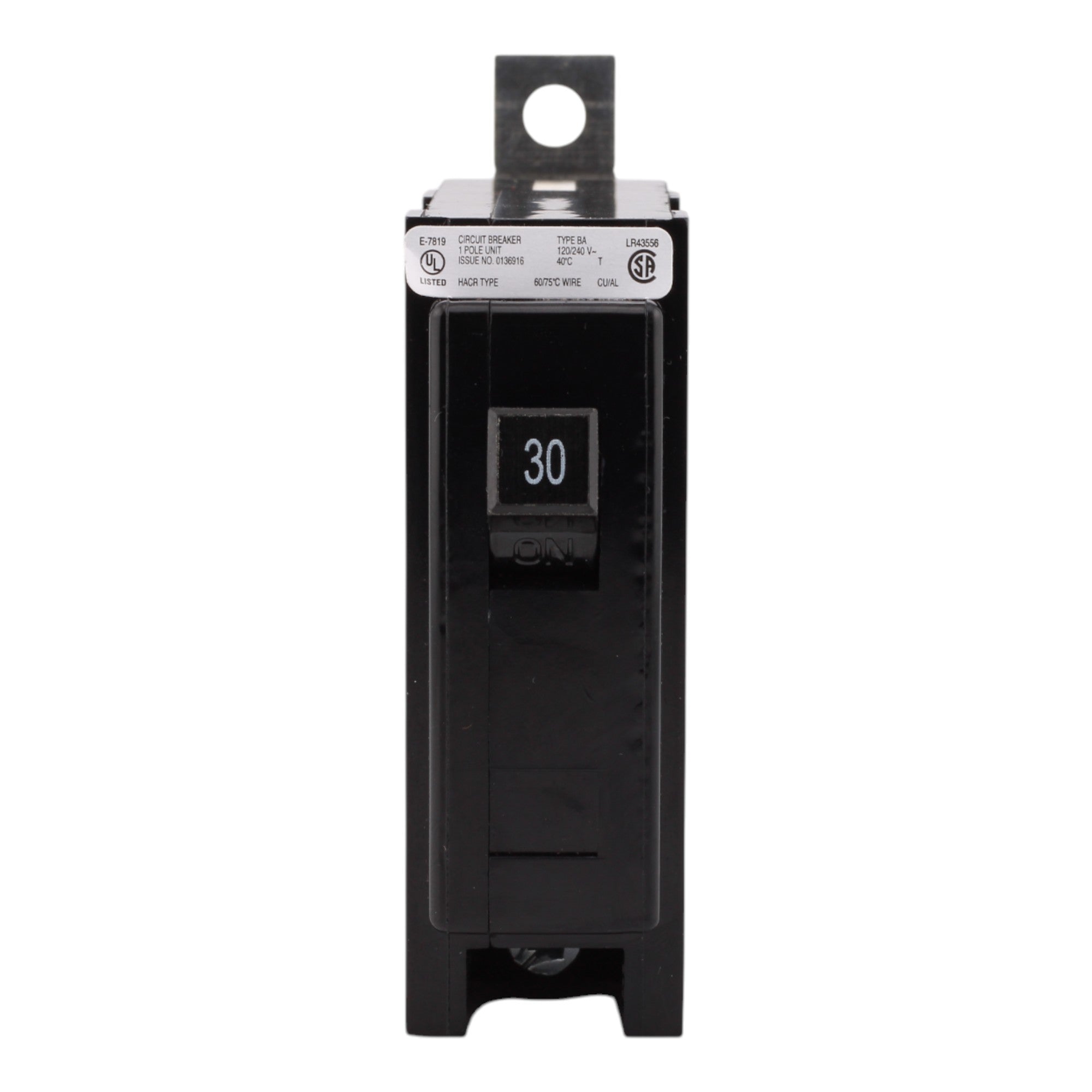 Eaton BAB1030, 30A, 120/240V, 1-Pole, 10kAIC, Quicklag Industrial Thermal-Magnetic Circuit Breaker, Bolt-On - Image 2