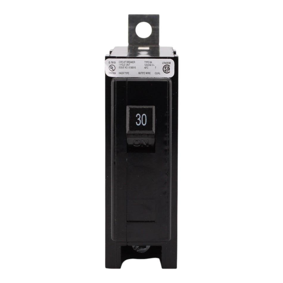 Eaton BAB1030, 30A, 120/240V, 1-Pole, 10kAIC, Quicklag Industrial Thermal-Magnetic Circuit Breaker, Bolt-On - Image 2