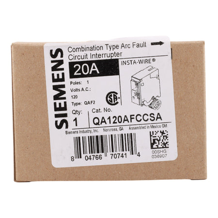 Siemens QA120AFCCSA 20A 1P 120V AFCI Circuit Breaker - Image 2