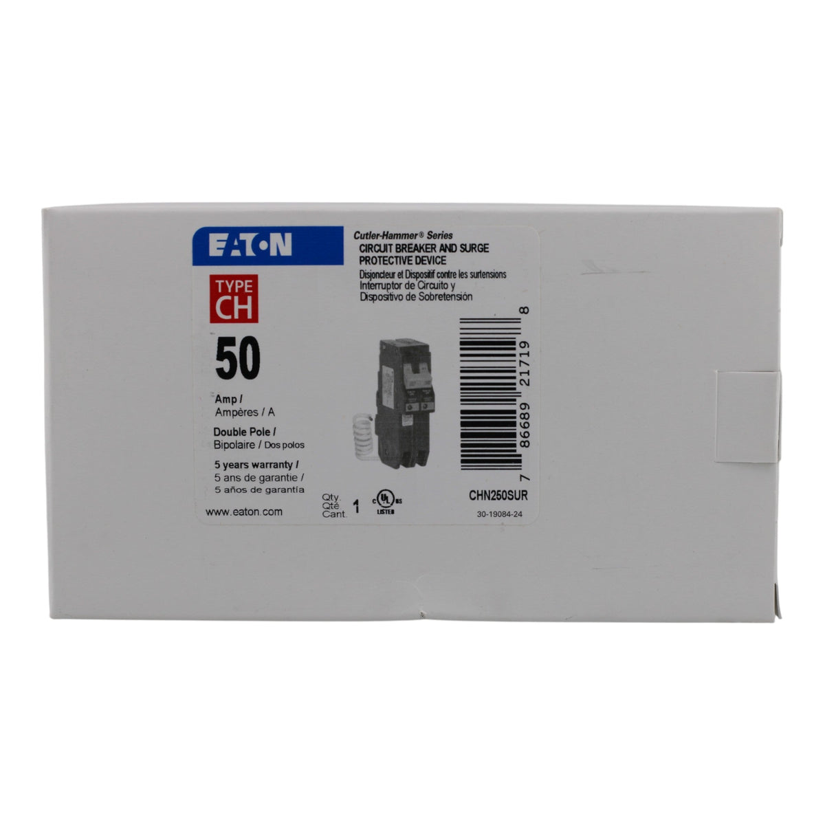 Eaton CHN250SUR 50A 2P 120/240V Surge Breaker - Image 2