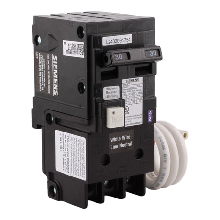 Siemens QF230A, 30 Amp, 120/240 Volt, Double Pole, GFCI Circuit Breaker, Plug-In Connection, For Siemens Type EQ, EQL, SEQ Loadcenters