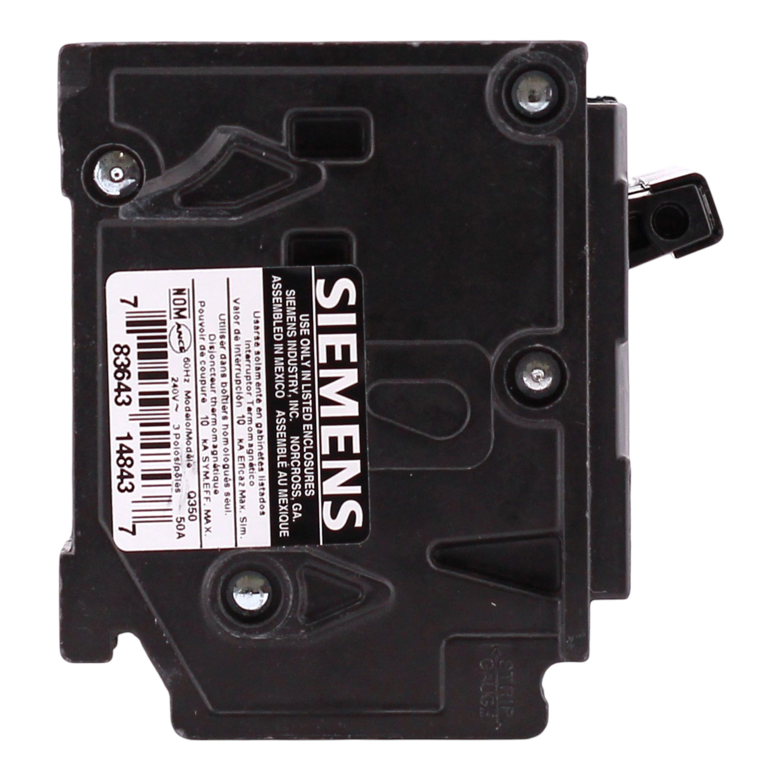 Siemens QP, Q350, 50A, 3P, 240V, Thermal Magnetic, Plug-In, Circuit Breaker - Image 4