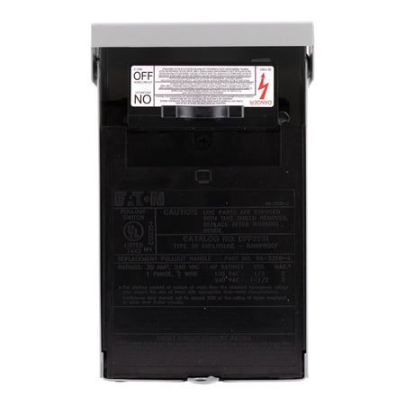 Eaton, DPF Series, DPF221RP, 30A, 2-Pole, 120/240V, Fused Pullout, AC Disconnect, NEMA 3R - Image 13