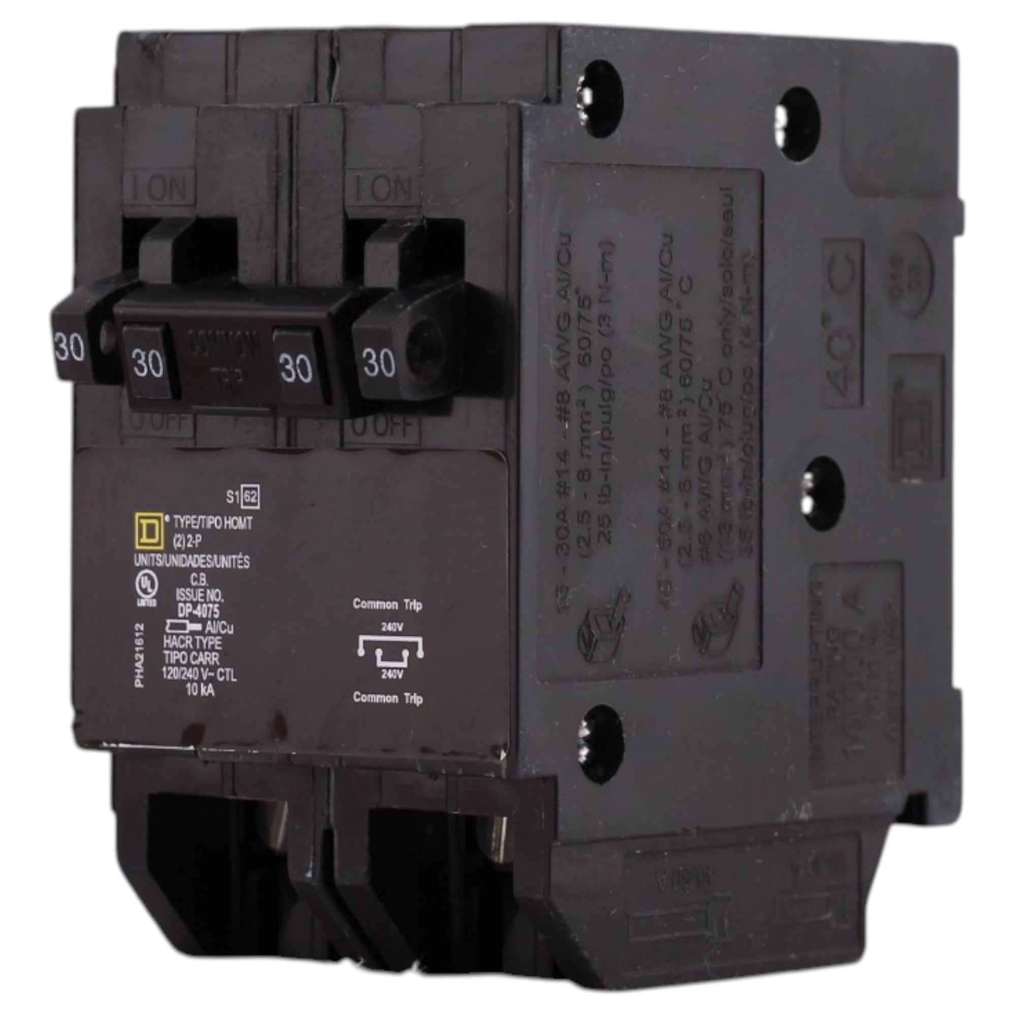 Square D Homeline, HOMT230230, 30A, 2P/2P, 120/240V, Quadplex, Circuit Breaker - Image 3