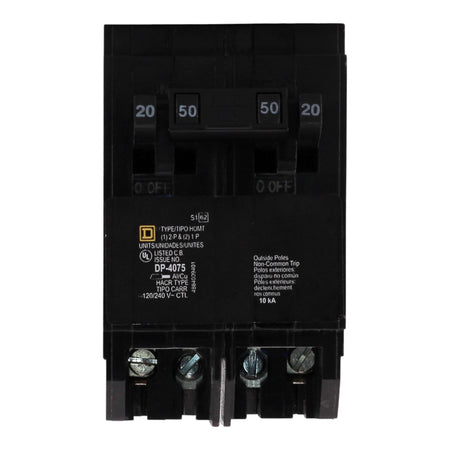 Square D Homeline HOMT2020250 20A/20A/50A Quad Tandem Circuit Breaker - Image 3
