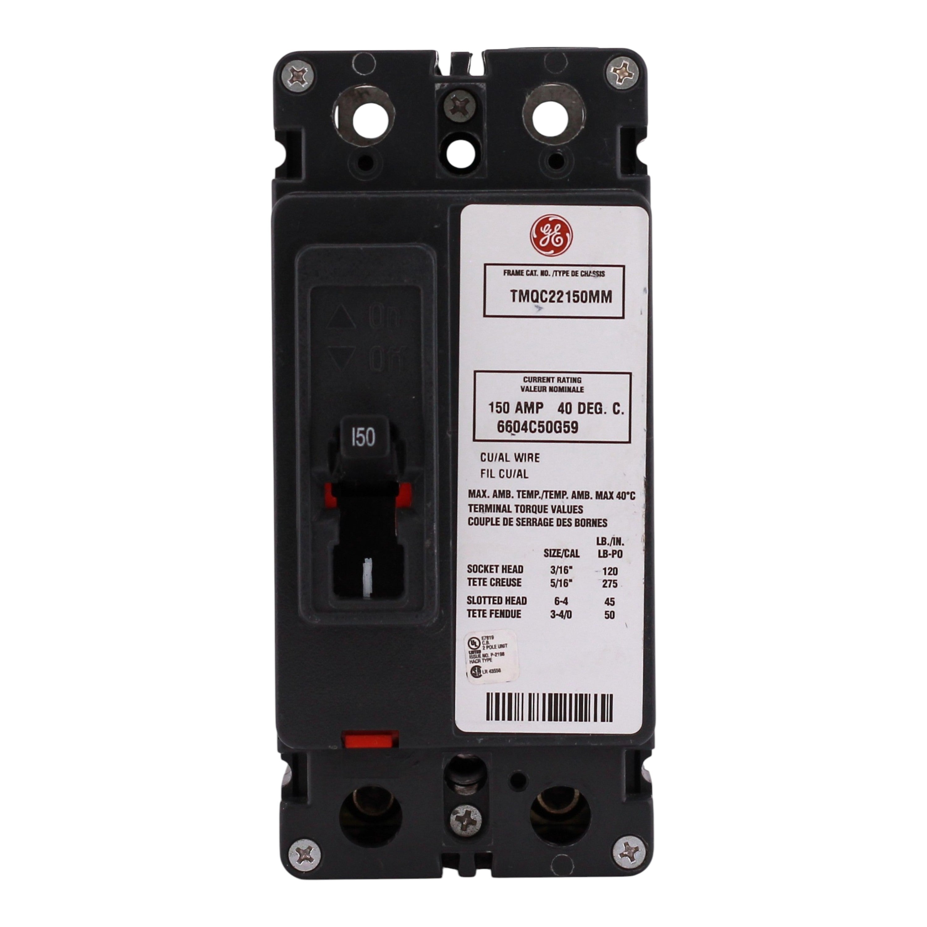 ABB Q-Line, TMQC22150MM, 150A, 2P, 240V, 42kA, Tenant Main, Circuit Breaker - Image 4