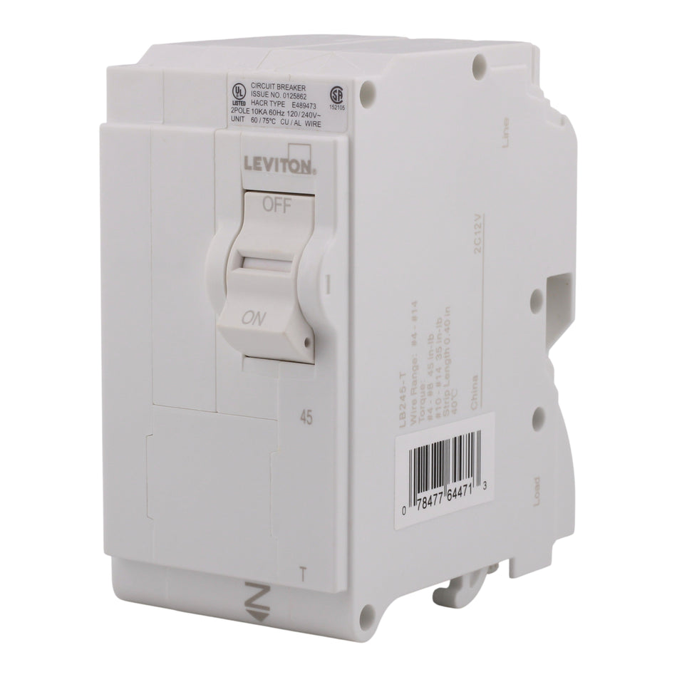 Leviton LB245-T 45A 2P 120/240V Standard Plug-On Neutral Circuit Breaker - Image 2