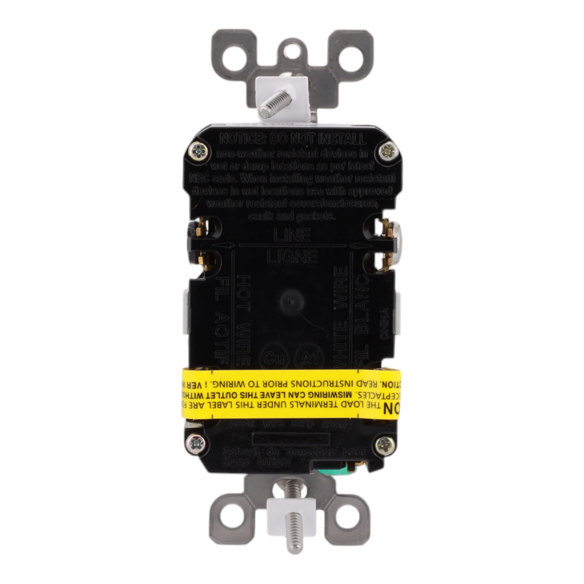 Leviton GFWT2-W, 20A, 125V, GFCI Receptacle, Weather-Resistant, Tamper-Resistant, Self-Test, LED Indicator, for Outdoor and Commercial Use - Image 4