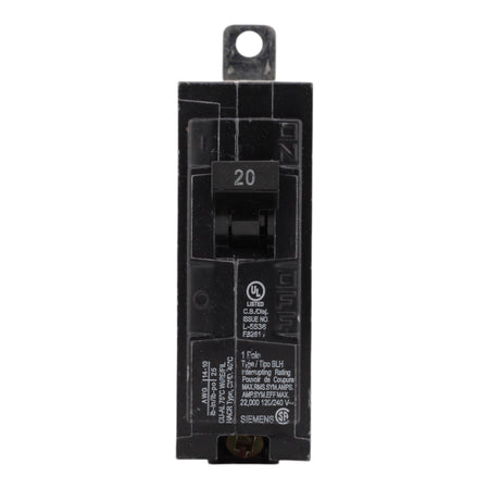 Siemens B120H 20A 120V 1-Pole Thermal Magnetic Circuit Breaker, 22kA Interrupt, Type BLH - Image 2