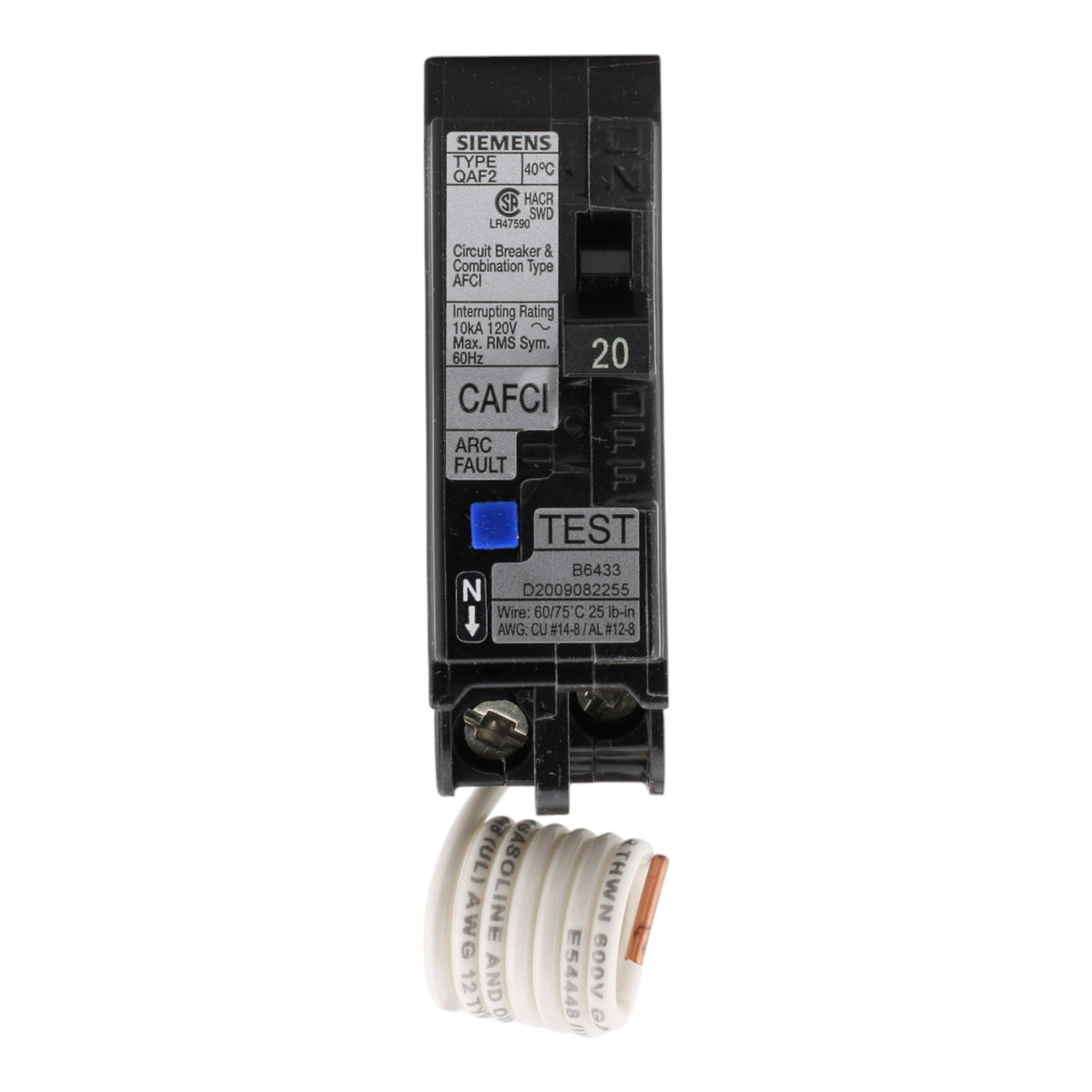 Siemens QA120AFCCSA 20A 1P 120V AFCI Circuit Breaker - Image 3