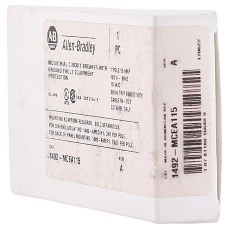 Allen-Bradley 1492-MC, 1492-MCEA115, 15A, 1P, 120V, GFEP, Panel Mount, Circuit Breaker - Image 9