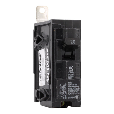 Siemens B120H 20A 120V 1-Pole Thermal Magnetic Circuit Breaker, 22kA Interrupt, Type BLH