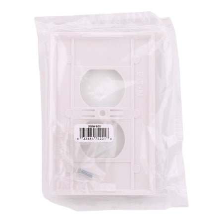 Eaton PACK-25 2032W-BOX Mid-Size 1-Gang Duplex Receptacle Wallplate White Thermoset - Image 3