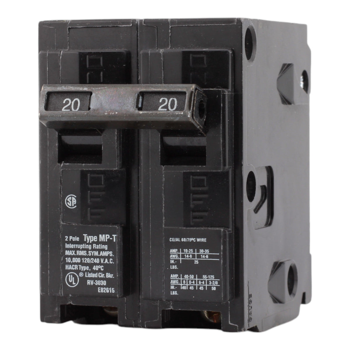 Murray MP220 20A 120/240V 2-Pole Miniature Thermal Magnetic Circuit Breaker, Compatible with Murray and Siemens Load Centers - Image 3
