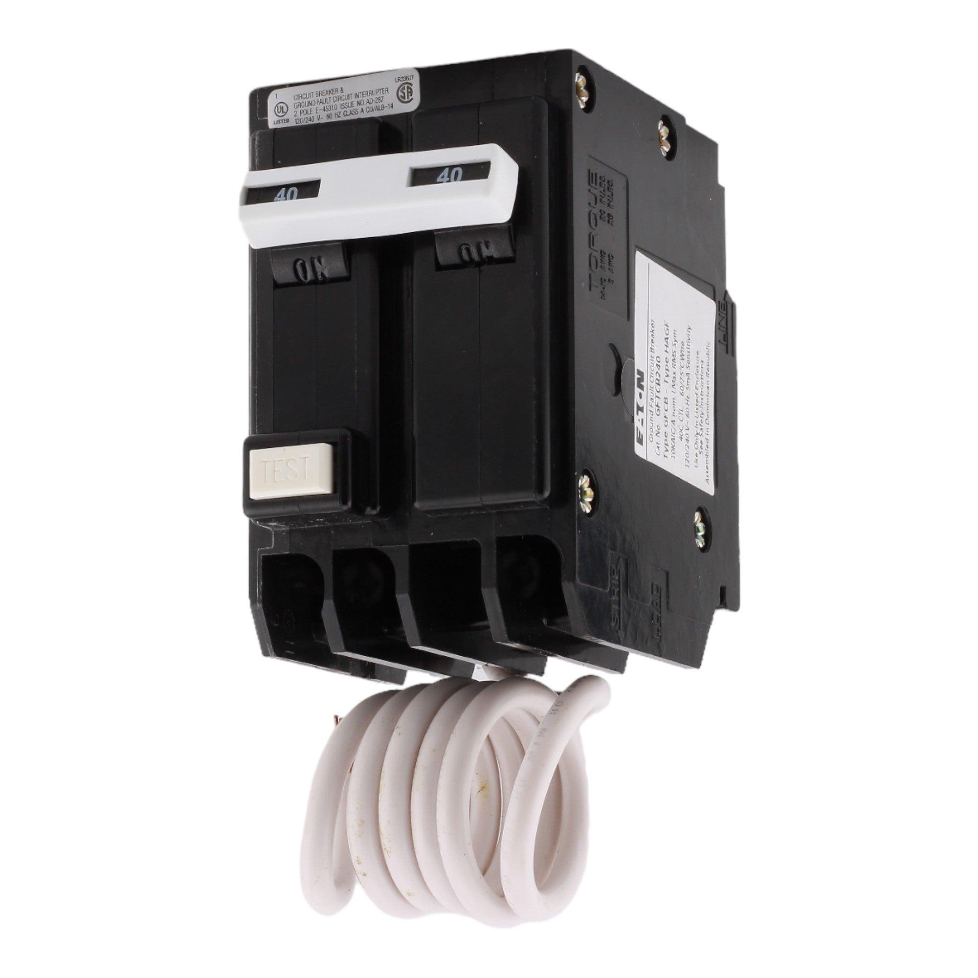 Eaton GFTCB240 40A 120/240V 2-pole GFCI Circuit Breaker Pigtail Neutral - Image 3