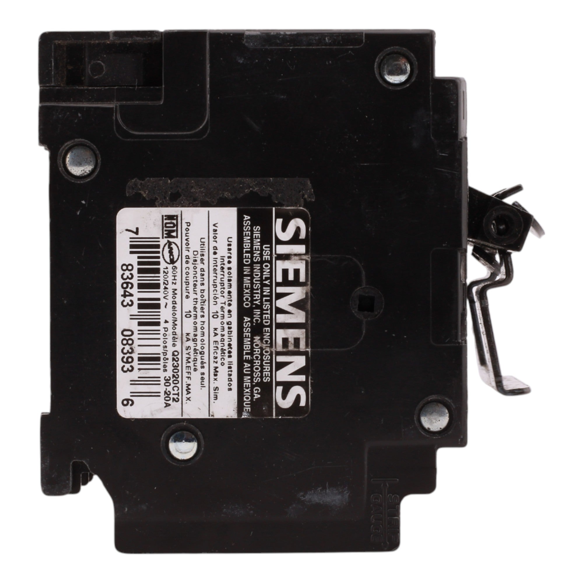 Siemens Q23020CT2 30A-20A 2P 120/240V Duplex Circuit Breaker - Image 3