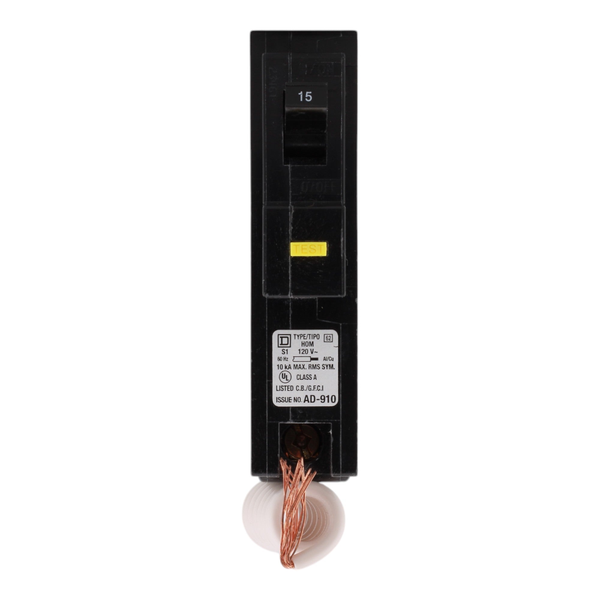 Square D HOM115GFI 15 Amps 120 Volts Single-Pole GFCI Circuit Breaker for Homeline Panels - Image 2