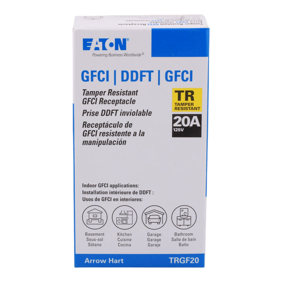 Eaton TRGF20W 20A 125V Slim GFCI Receptacle White - Image 2