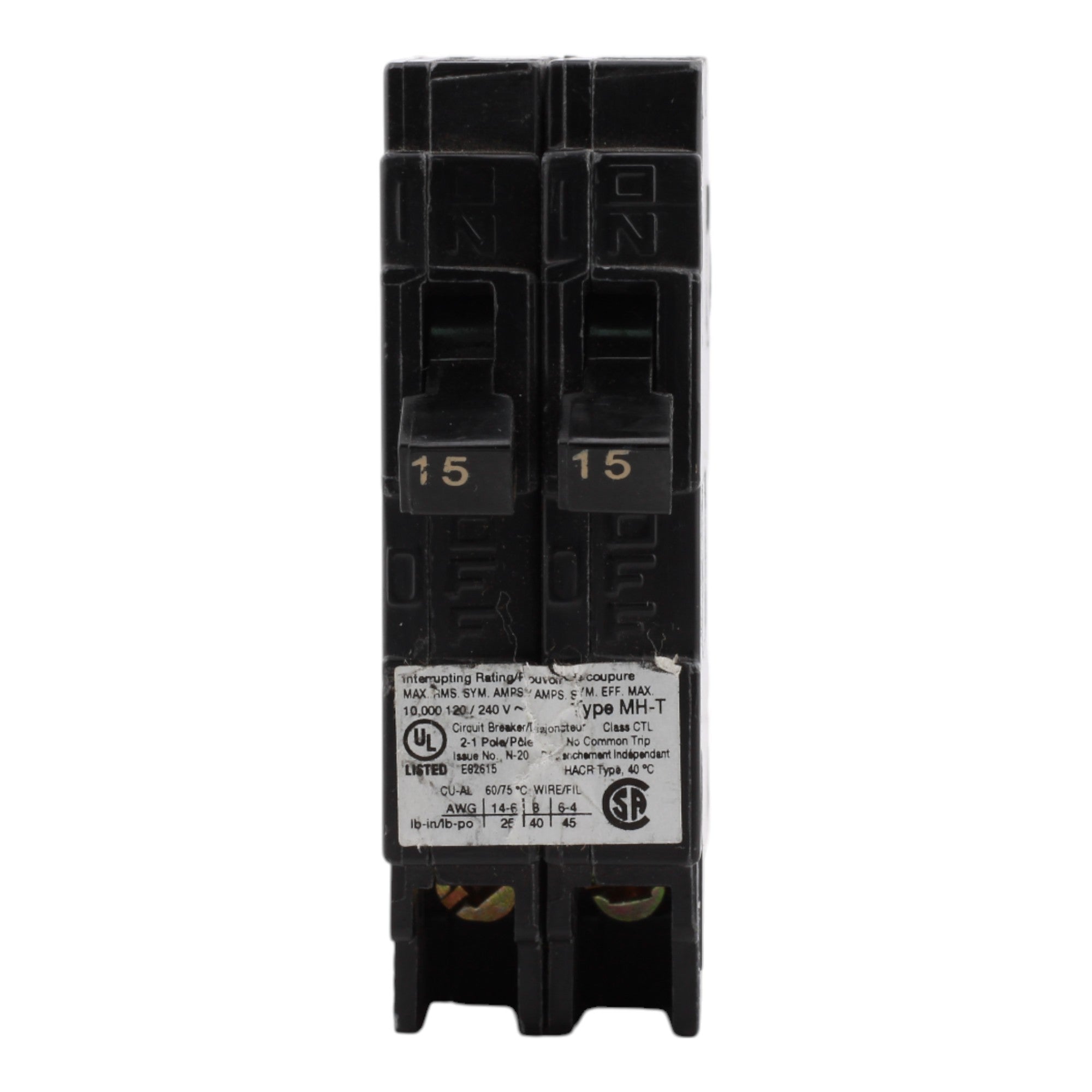 Murray MP1515 15A/15A 2P 120V Duplex Circuit Breaker - Image 2