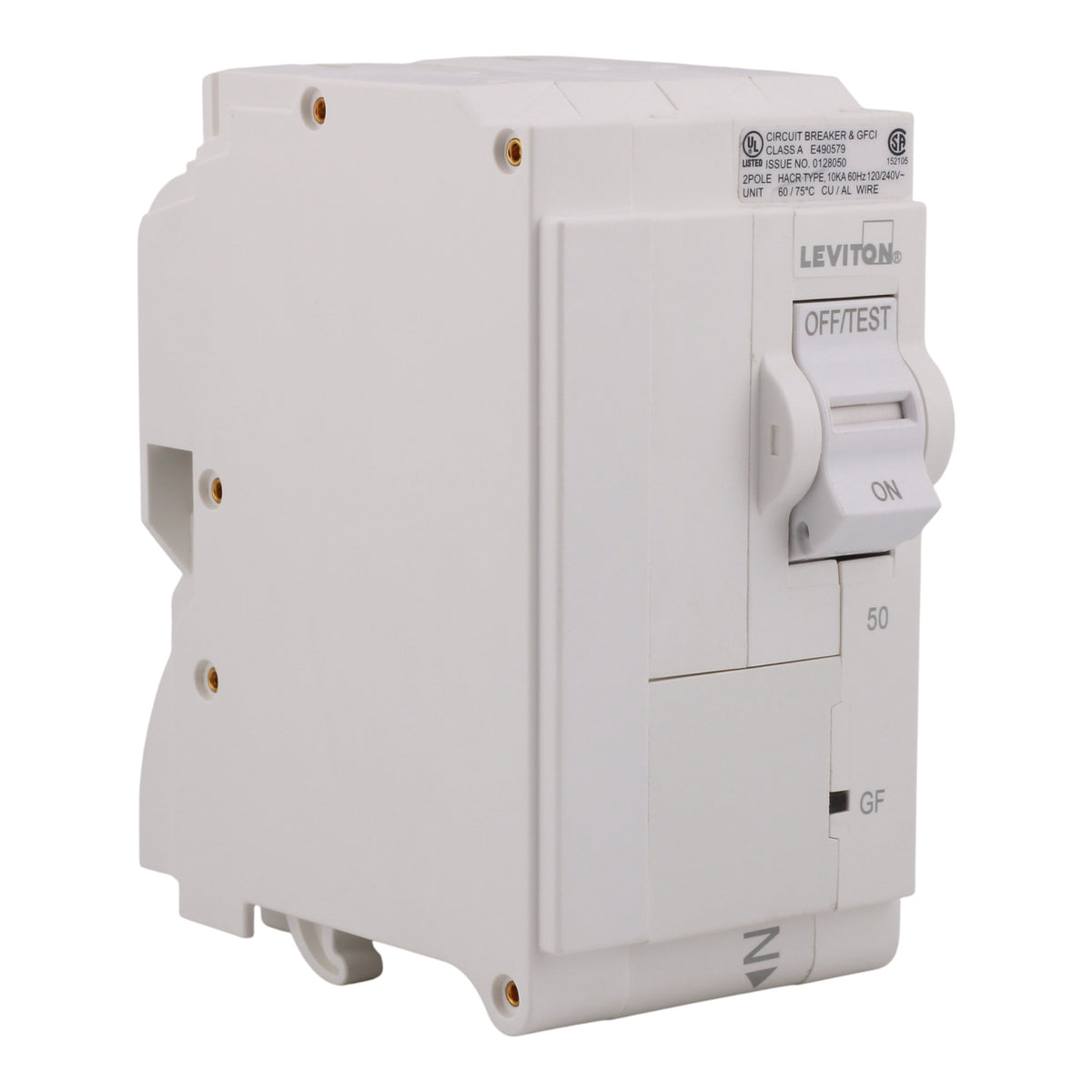Leviton LB250-G 50A 2P 120/240V GFCI Plug-On Neutral Circuit Breaker