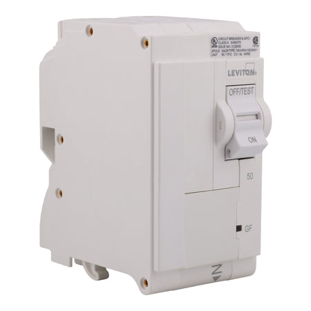 Leviton LB250-G 50A 2P 120/240V GFCI Plug-On Neutral Circuit Breaker