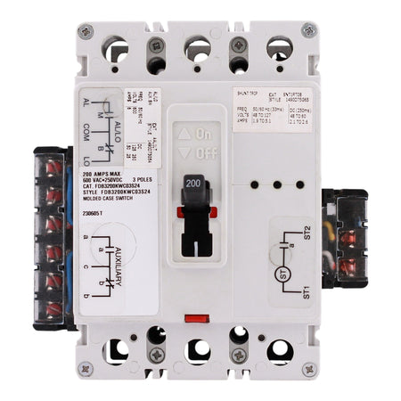 Eaton Series C, FDB3200KWC03S24, F-Frame, 200A, 3P, 600VAC/250VDC, Molded Case Switch, with Auxiliary Switch & Shunt Trip - Image 6