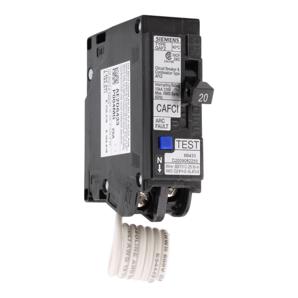 Siemens QA120AFCCSA 20A 1P 120V AFCI Circuit Breaker