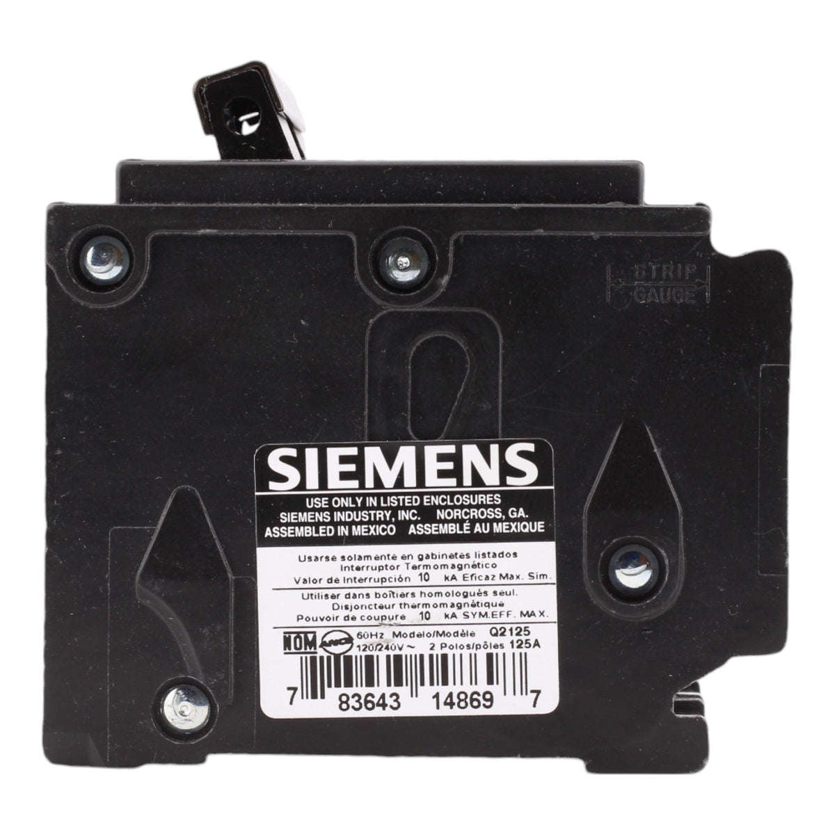 Siemens Q2125 125 Amp Double Pole 240V Plug-In Standard Trip Circuit Breaker UL - Image 8