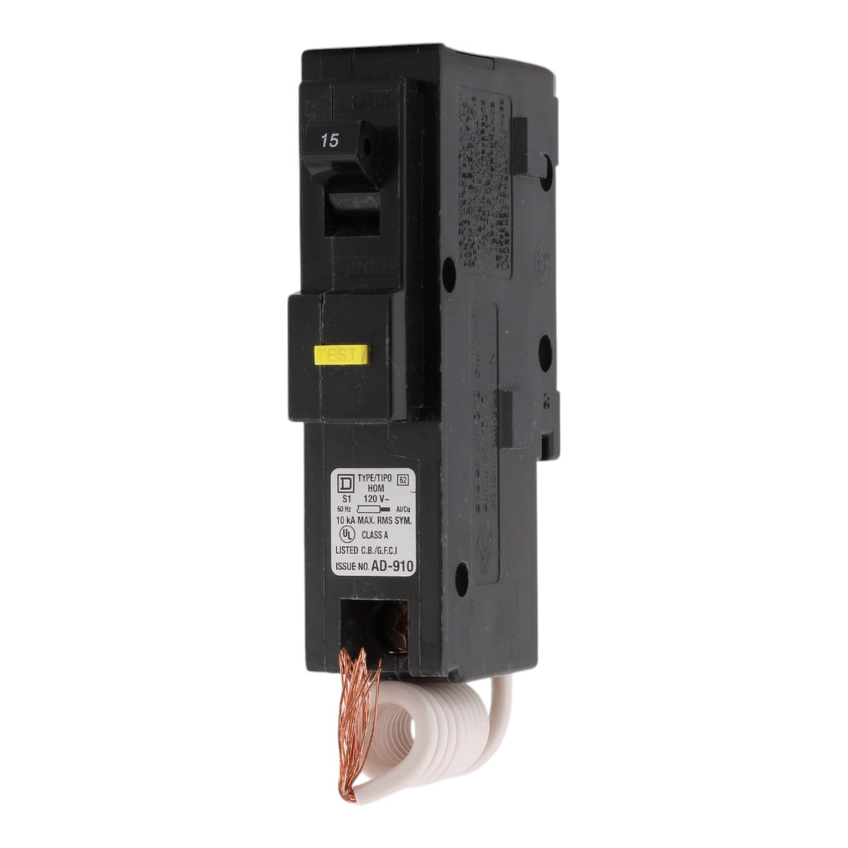 Square D HOM115GFI 15 Amps 120 Volts Single-Pole GFCI Circuit Breaker for Homeline Panels - Image 3