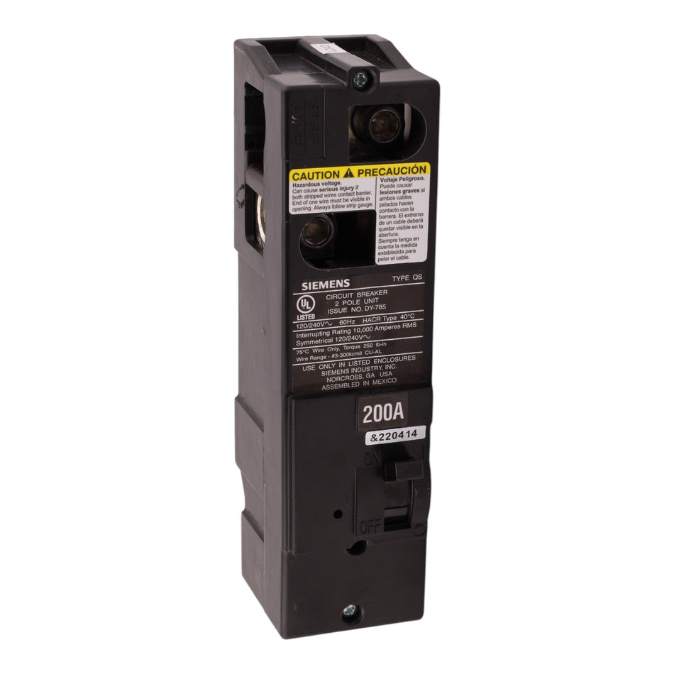 Siemens QS2200 200A 2P 120/240V Main Circuit Breaker