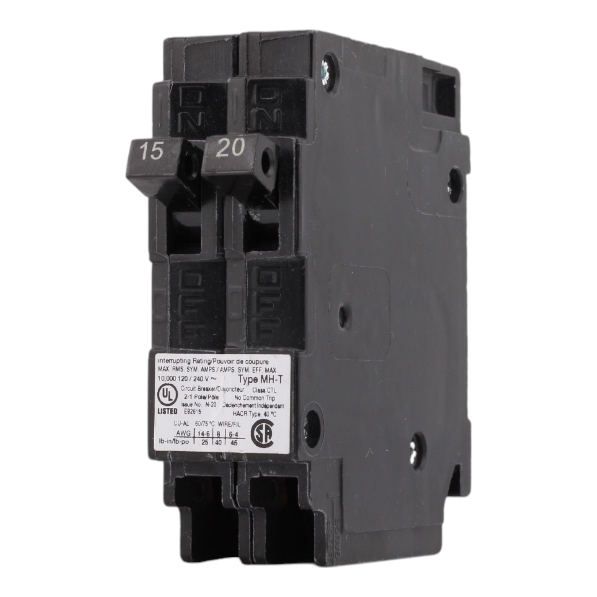 Murray MP1520 15/20A 120V 1-Pole Duplex Thermal Magnetic Circuit Breaker, Compatible with Murray and Siemens Load Centers - Image 3
