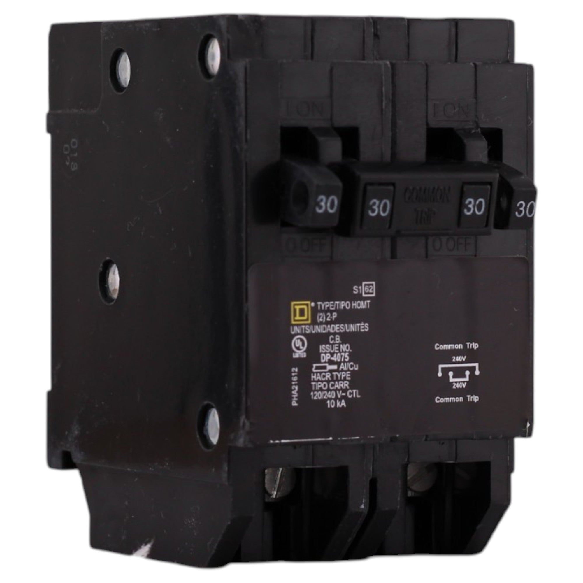 Square D Homeline, HOMT230230, 30A, 2P/2P, 120/240V, Quadplex, Circuit Breaker