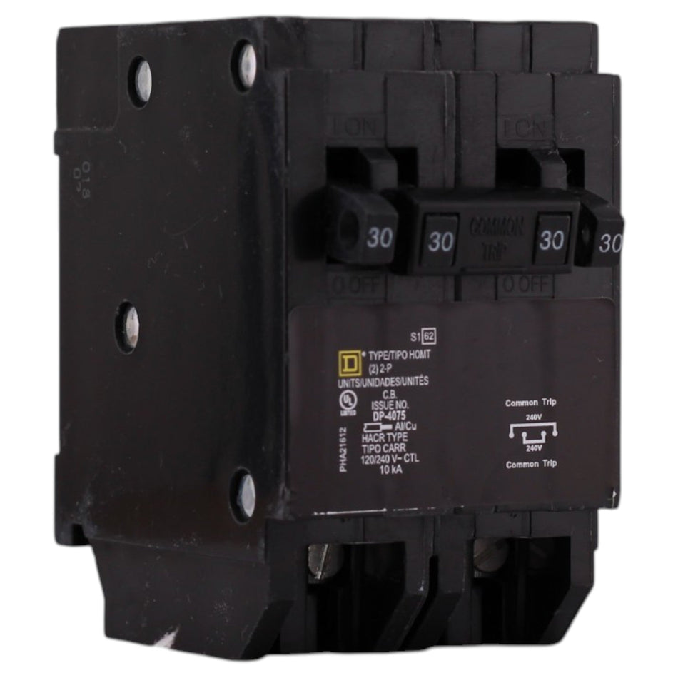 Square D Homeline, HOMT230230, 30A, 2P/2P, 120/240V, Quadplex, Circuit Breaker