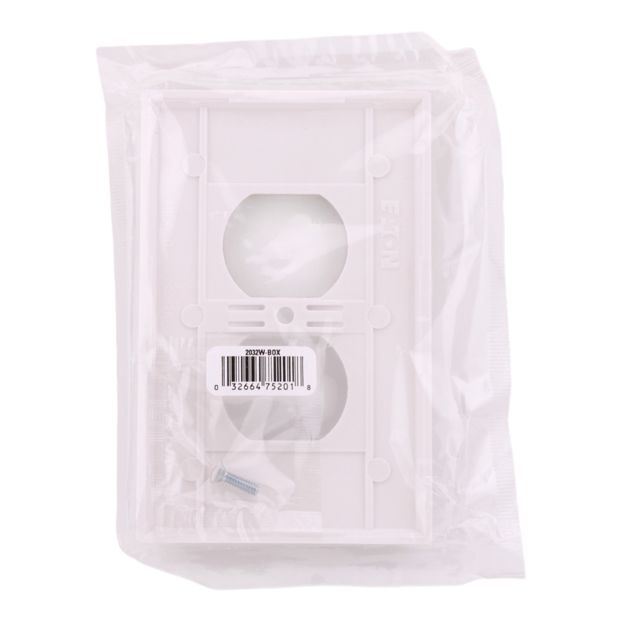 Eaton PACK-25 2032W-BOX Mid-Size 1-Gang Duplex Receptacle Wallplate White Thermoset - Image 4