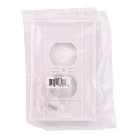 Eaton PACK-25 2032W-BOX Mid-Size 1-Gang Duplex Receptacle Wallplate White Thermoset - Image 4