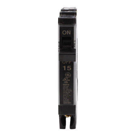 GE THQP115 15 Amp Single-Pole Circuit Breaker - 120/240V, 10kA, Plug-In, UL Listed - Image 2