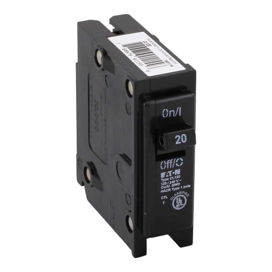 Eaton Classified CL120 20A 1P 120/240V Thermal Magnetic Circuit Breaker
