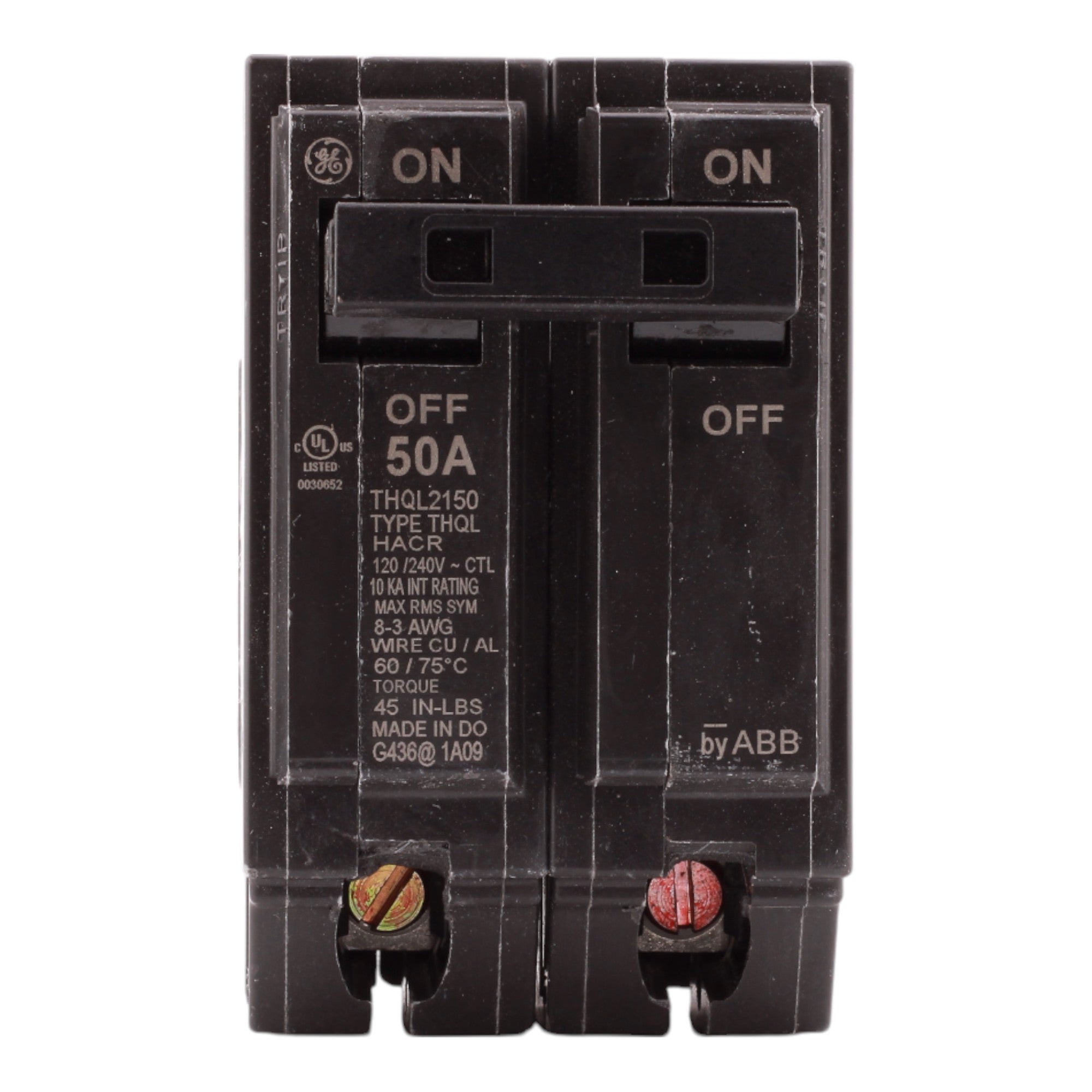 GE THQL2150 50A 2P 120/240V Thermal-Magnetic Plug-In Circuit Breaker - Image 2