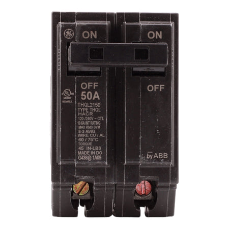 GE THQL2150 50A 2P 120/240V Thermal-Magnetic Plug-In Circuit Breaker - Image 2