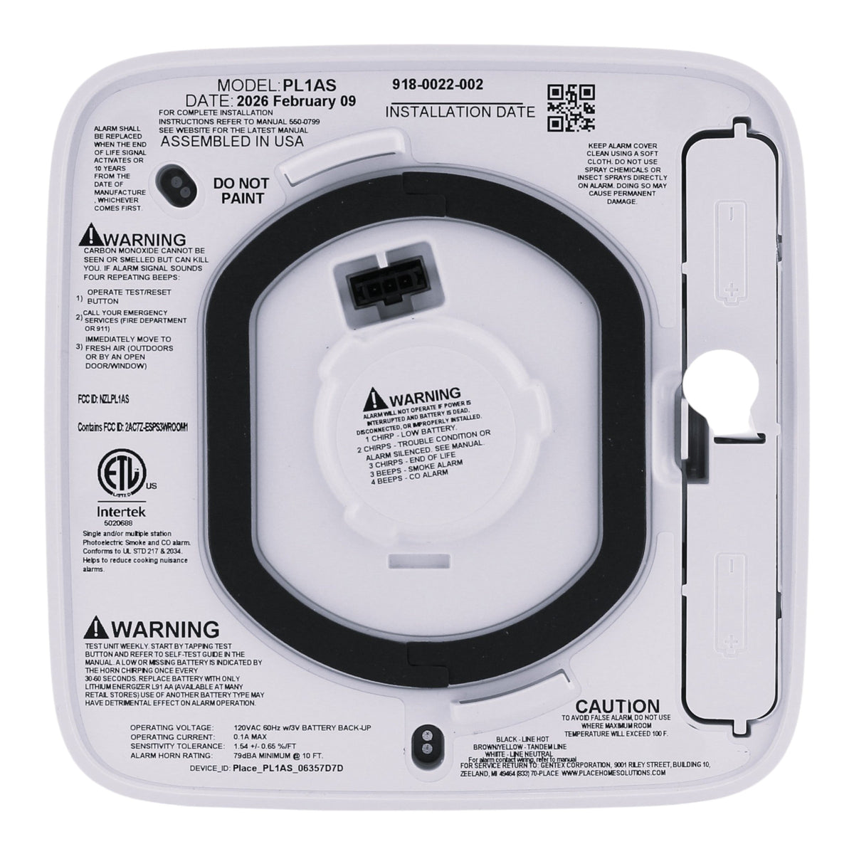 PLACE Any Space, PL1AS, Smart Smoke & CO Detector, Hardwired, Battery Backup, Wi-Fi - Image 6