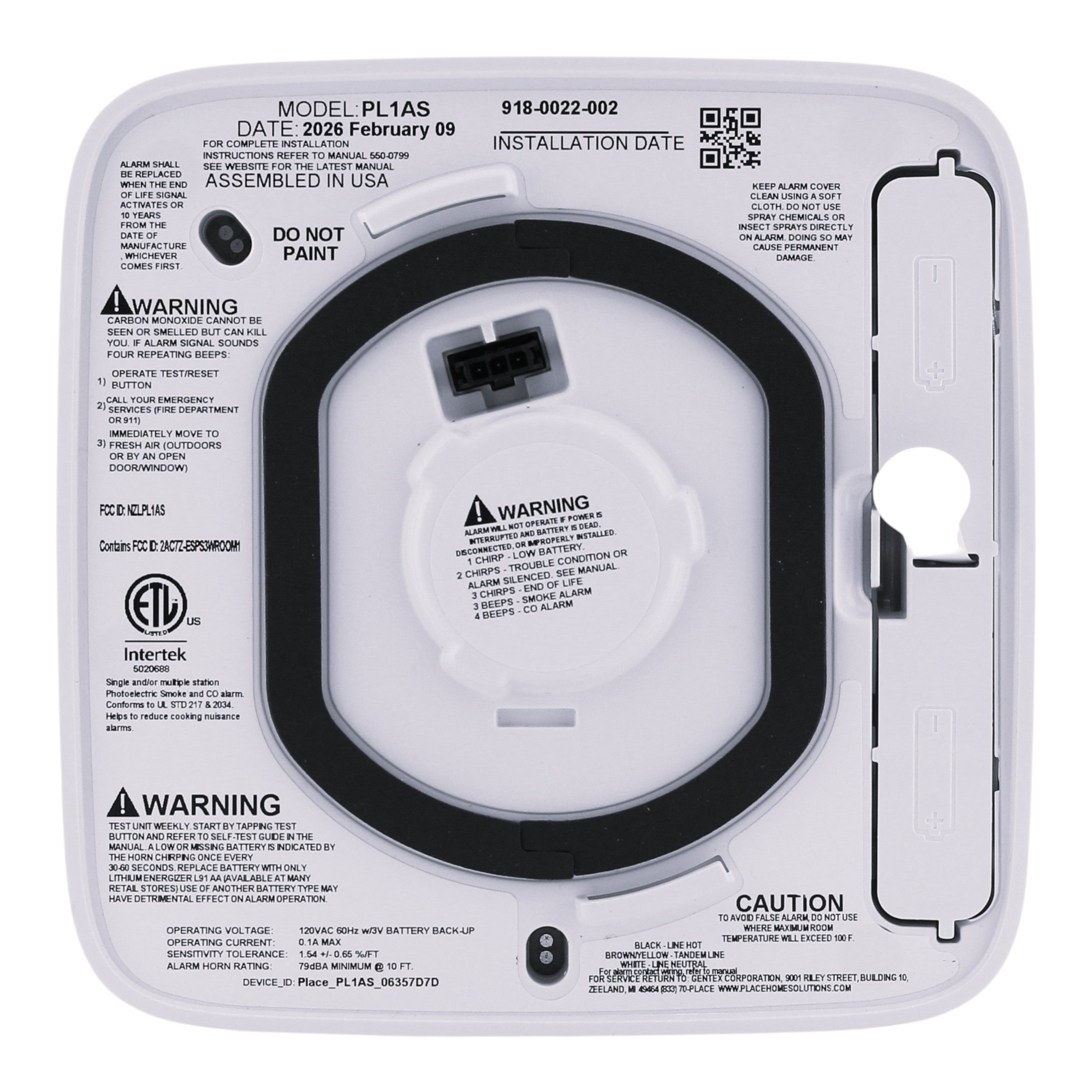 PLACE Any Space, PL1AS, Smart Smoke & CO Detector, Hardwired, Battery Backup, Wi-Fi - Image 6