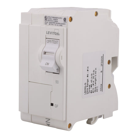 Leviton LB250-G 50A 2P 120/240V GFCI Plug-On Neutral Circuit Breaker - Image 2