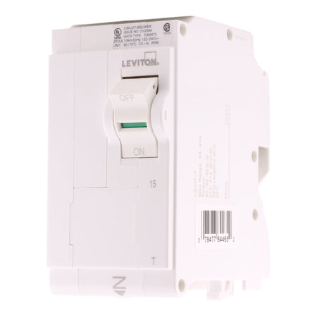 Leviton LB215-T 15A 2P 120/240V Thermal Magnetic Plug-On Neutral Circuit Breaker