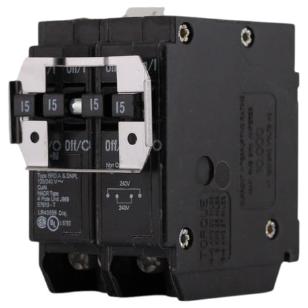 Eaton BR, BR415, (2) 15A, 4P, 120/240V, Quadplex, Non-CTL, Plug-On, Circuit Breaker - Image 3