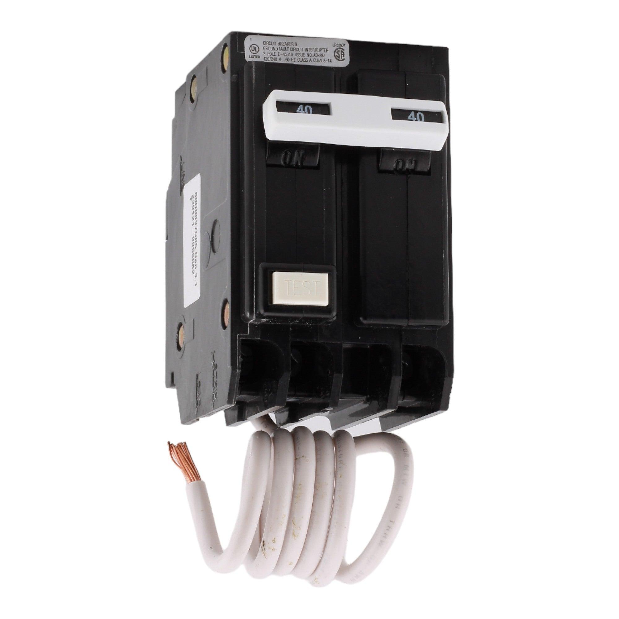 Eaton GFTCB240 40A 120/240V 2-pole GFCI Circuit Breaker Pigtail Neutral - Image 2