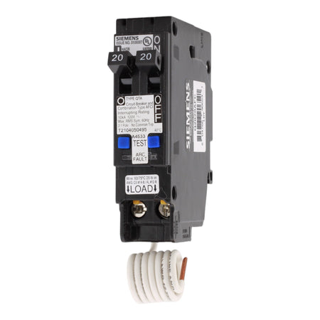 Siemens Q2020AFC, 20A/20A, 120V, Twin (Tandem) Plug-In Circuit Breaker, Combination Type AFCI, 10kA Interrupt Rating - Image 3