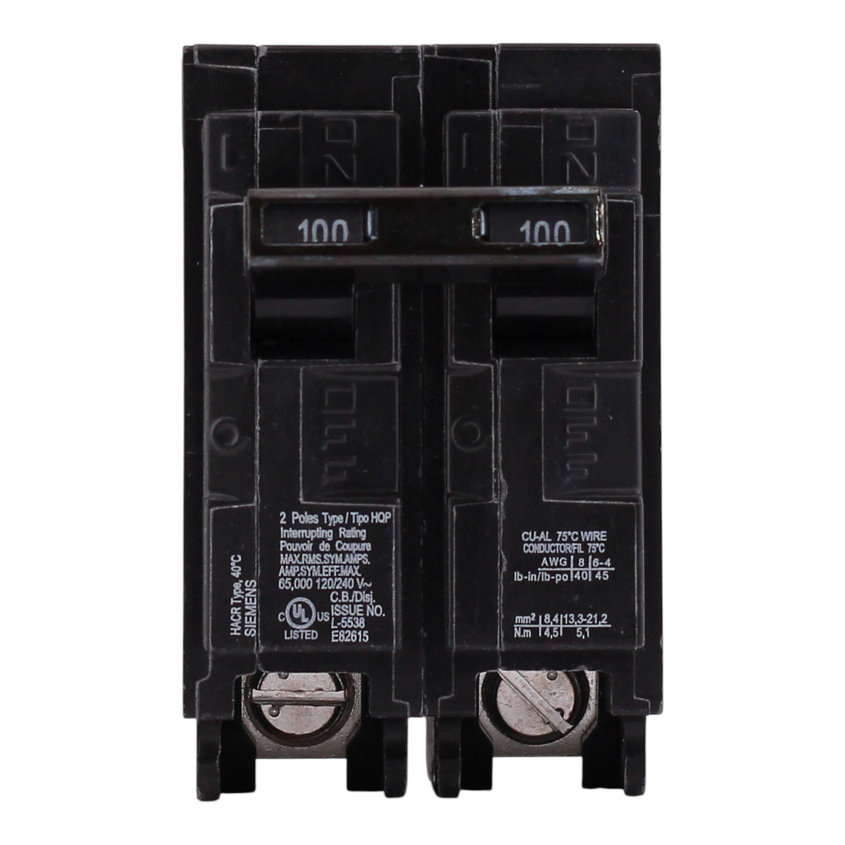 Siemens QP, Q2100HH, 100A, 2P, 120/240V, 65kAIC, Thermal Magnetic, Circuit Breaker - Image 5